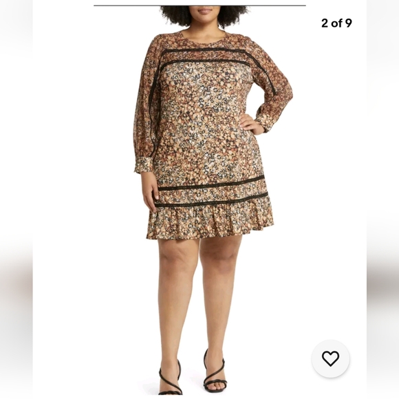 Entro velvet trim,boho peasant looking dress size small - Picture 2 of 12